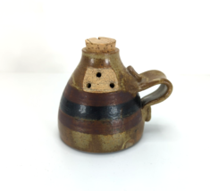 Pottery Stoneware Clay Jug w/ Cork, Handle  &amp; 3 Pour Holes 3-3/8" Height... - $24.89