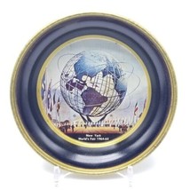 New York World&#39;s Fair 1964-65 UNISPHERE 4&quot; Miniature Metal Tray Plate Souvenir F - $10.77