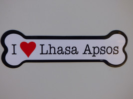 I Heart (Love) Lhasa Apsos Dogs Dog Bone Car Fridge Magnet 2&quot;x7&quot; NEW Wat... - £3.94 GBP
