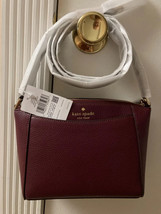 Kate Spade Monica Crossbody Dark Purple Leather Burgundy WKR00258 NWT $279 FS - £83.58 GBP