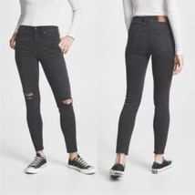 MADEWELL 9&quot; High Riser Skinny Skinny Jeans Faded Black Distressed Size 26 - $33.87