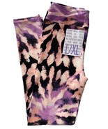 NWT LuLaRoe Kids L/XL (8-14) Black Peach Purple Orange Pink Tie Dye Leggings - $14.84