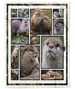 Funny Otter Blankets Gift For Animal Natural Lover Fleece Sherpa Blanket... - $34.00+