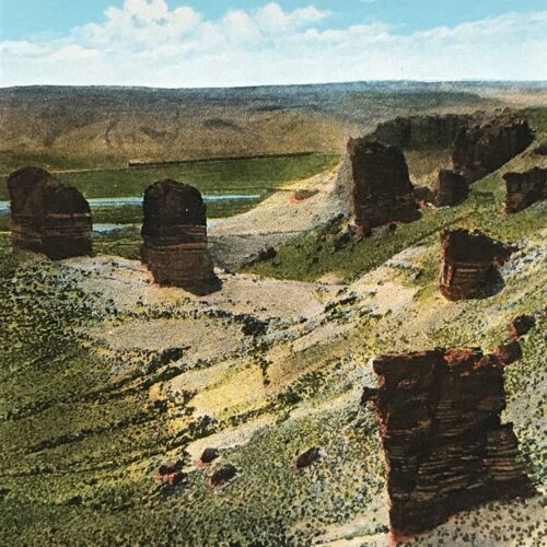 Primary image for 1920s Union Pacific Railroad UP Castle Buttes Green River WY Postcard Barkalow