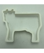 Vintage 1988 White Plastic Wilton Cow Cookie Cutter 4&quot; Imperfect See Photos - $6.79 CAD