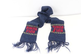 Vintage 80s OshKosh B&#39;Gosh Spell Out Fringed Winter Scarf Neck Wrap Acrylic USA - £23.02 GBP