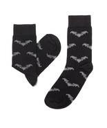Alchemy Gothic SOX003 - Gothic Bat Socks Grey Black S/M or M/L - $11.49