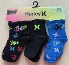 6 Hurley Ankle Socks 12-24 Months Baby Infant Toddler Boys Girls Pack Pairs NEW - £7.89 GBP