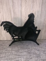 Cast Iron Rooster And Hen Door Stop Vintage Hand Painted Farm 12 1/2&quot; - £38.75 GBP