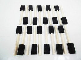20 One inch Foam Paint Brushes Pack Arts &amp; Crafts Wood Handle Brush Hobby Gluing - £7.50 GBP