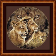 LIONS -  pdf cross stitch chart Original Artwork  ©  Steven Michael Gardner - $12.00