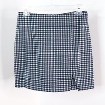 Wild Fable Women&#39;s 4 Blue Gingham Plaid Check Schoolgirl Pencil Mini Skirt - £11.99 GBP
