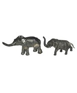 Vintage Pair Cast Metal Elephant Figurines Trunks Up Good Luck Elephant - $463.54 MXN