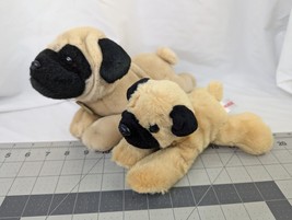 Miyoni by Aurora Pug Dog Plush Puppy Lot Tan Black Stuffed Animal Toy - £13.41 GBP