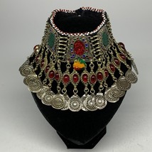 240g, 12&quot;x5&quot;Kuchi Choker Necklace Multi-Color Tribal Gypsy Bohemian,B14089 - £37.92 GBP