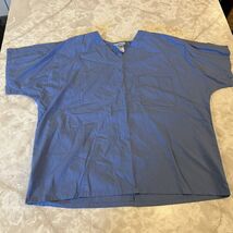 Large Unisex SB Scrubs Top Solid Blue Short-Sleeved - $8.96