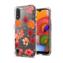 Pressed Dried Flower Design Phone Case For Samsung Galaxy A01 In Red - £7.99 GBP