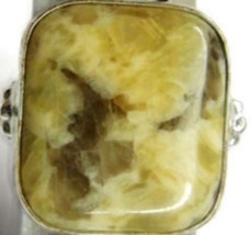 sz 8 Ring Southwestern Brown Marbled Square Woman&#39;s Ladies Sterling Silver 925 - £37.22 GBP