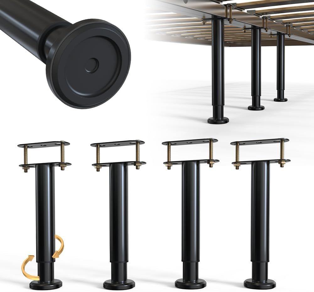 Under Bed Metal Support Legs, Adjustable Height Bed Frame Support Leg,, ... - $43.95