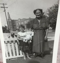 Vintage 1950’s Photograph Grandmother Granddaughter Holding Baby  Doll - £6.32 GBP