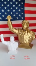 Set20cm+10cm Donald Trump Fist Pump FIGHT GOLD+WHITE 3D  Statue PA Shooting - $39.60