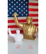 Set20cm+10cm Donald Trump Fist Pump FIGHT GOLD+WHITE 3D  Statue PA Shooting - $39.60