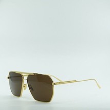 BOTTEGA VENETA BV1012S 003 Gold/Brown 60-13-145 Sunglasses New Authentic - £190.79 GBP