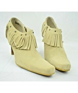 MIA Hunter Tan Suede Leather Fringe 4&quot; Heels Womens US Size  9 - C4798 - £38.46 GBP
