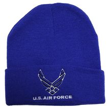 US Air Force Embroidered Knit Beanie Blue - £15.65 GBP