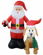 5 Foot Christmas LED Inflatable Santa Claus Dog Sugarcane Yard Garden Decoration - £52.24 GBP