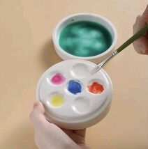 Set Of 6 Ceramic Paint  Porcelain Mixing Trays/ Saucers Nesting Watercol... - $248.31 MXN