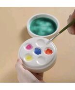 Set Of 6 Ceramic Paint  Porcelain Mixing Trays/ Saucers Nesting Watercol... - $248.31 MXN