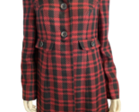 Apt. 9 Red and Black Checked Lined Collared Mid Length Coat Size M - $56.99