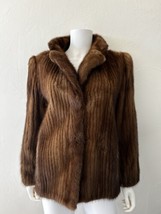 Vintage Mahogany Brown Mink Corded Fur Jacket Size Medium - £279.82 GBP