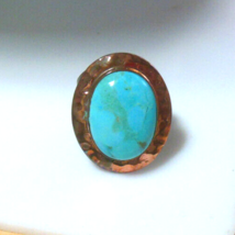 Jay King Large Oval Turquoise &amp; Copper Ring Size 8 - $54.70