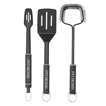 3 Piece Grilling Set with Spatula, Locking Tongs, and Extended Wire Clea... - $53.05