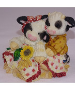 Enesco Mary Moo Moos Hey Let&#39;s Cuddle Figurine # 142867 Cows 1995 Retire... - €7,85 EUR