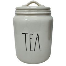 Magenta Rae Dunn Artisan Collection Gasketed Canister Jar TEA Farmhouse White - £20.40 GBP