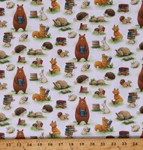Cotton Animals Kids Foxes Rabbits Bunnies Squirrels Fabric Print by Yard D778.69 - £10.32 GBP