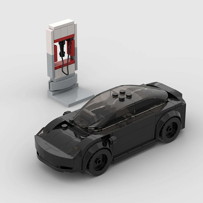 Moc Speed Champions Tesla Racer Cars City Sports Vehicle Building Blocks - £15.85 GBP
