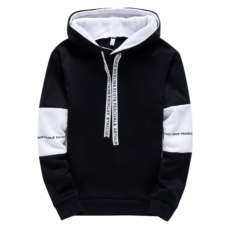 Men Black &amp; White Sweater Set Hoodie + Sweatpants / Hoodie wear Jogging ... - $112.87