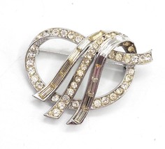 Lisner Silver Tone Ribbon Pin Brooch Vintage - £18.47 GBP