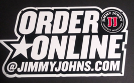 Authentic Jimmy Johns ORDER ONLINE Food Tin Advertising Sign 6.5&quot;h x 12&quot;... - £24.20 GBP