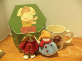 LTD Commodities Angel Lady Mug w/ 2 Small Plush Angel Hangers - $14.99