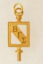 Vintage Business Honor Society Fraternity Jewelry Beta Gamma Sigma Key Pendant - £22.94 GBP