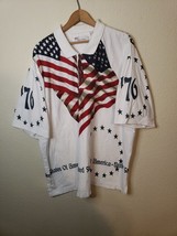 American Summer American Flag Shirt Short Sleeve polo Size 2XL USA 1776 AMERICA - £16.59 GBP