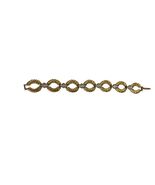 Vintage Gold Tone Rhinestone Link Bracelet 7” Twisted Rope Oval Chain Je... - $21.60