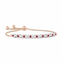 ANGARA Bezel-Set Ruby XO Bolo Bracelet in Two Tone Gold in 14K Solid Gold - £897.61 GBP