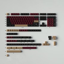 173 Keys Red Samurai Keycaps Double Shot Cherry Profile Keycaps Set Fit For Cher - £51.34 GBP