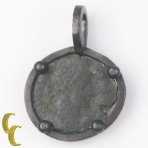 Ancient Roman Coin In Silver Antiqued Bezel Pendant 2.8 Grams - £182.38 GBP